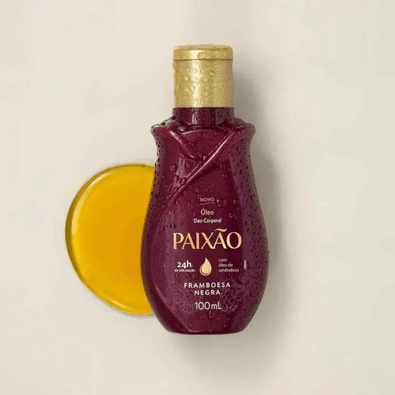 Paixão Óleo Corporal Amêndoas com Framboesa Negra 100mL - Imagem 4